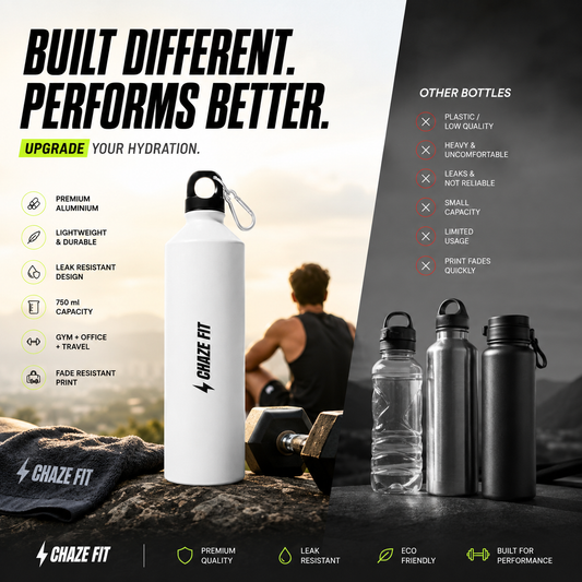 Chaze Fit aluminium sipper bottle — product illustration for “Gym Water Bottles Directory: Every Guide, Comparison & Product”