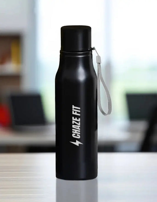 ChazeFit Steel Edge 750ml Engraved Stainless Steel Insulated Gym Bottle – Personalised Water Bottle India