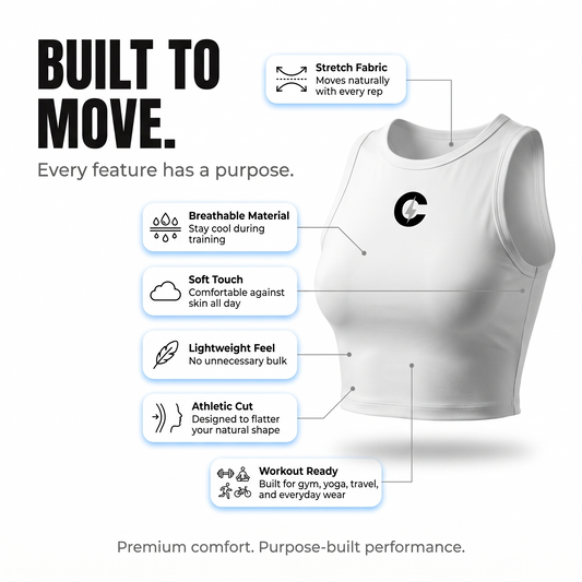 Performance Sports Crop Top for Gym, Yoga & Everyday Comfort CHAZE FIT