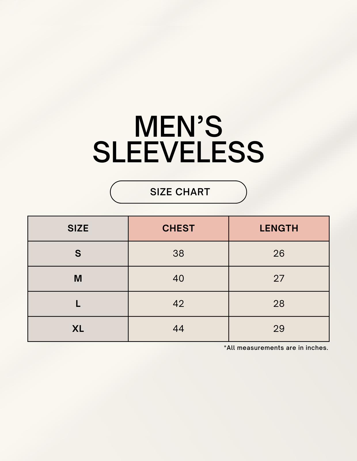 ChazeFit FlexDry Gym Vest Size Chart – S to 4XL Chest & Length Measurements India