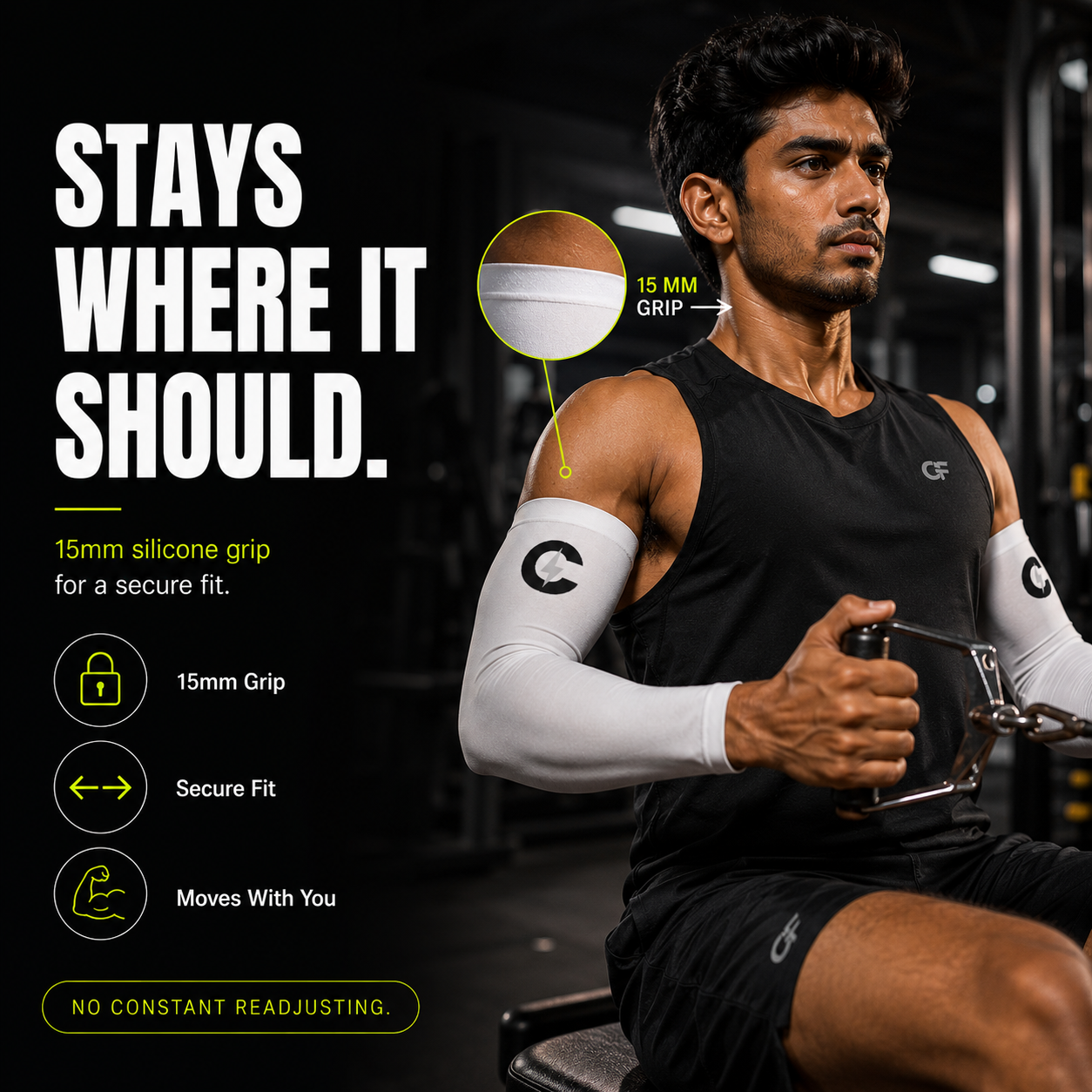 Chaze Fit Pro-Grade AOP arm sleeves all-over print pattern close-up