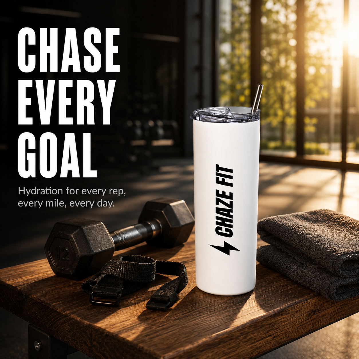 Chaze Fit 20oz Steel Edge Tumbler: 12-Hour Ice Cold. Zero Condensation. CHAZE FIT