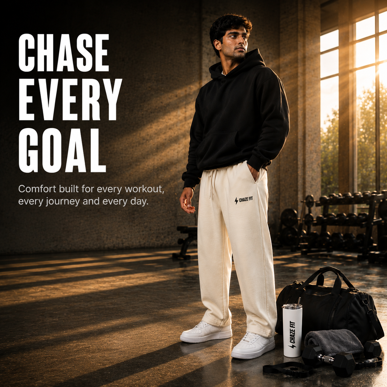 Chaze Fit Oversized Terry Sweatpants - 260 GSM French Terry Cotton Unisex CHAZE FIT