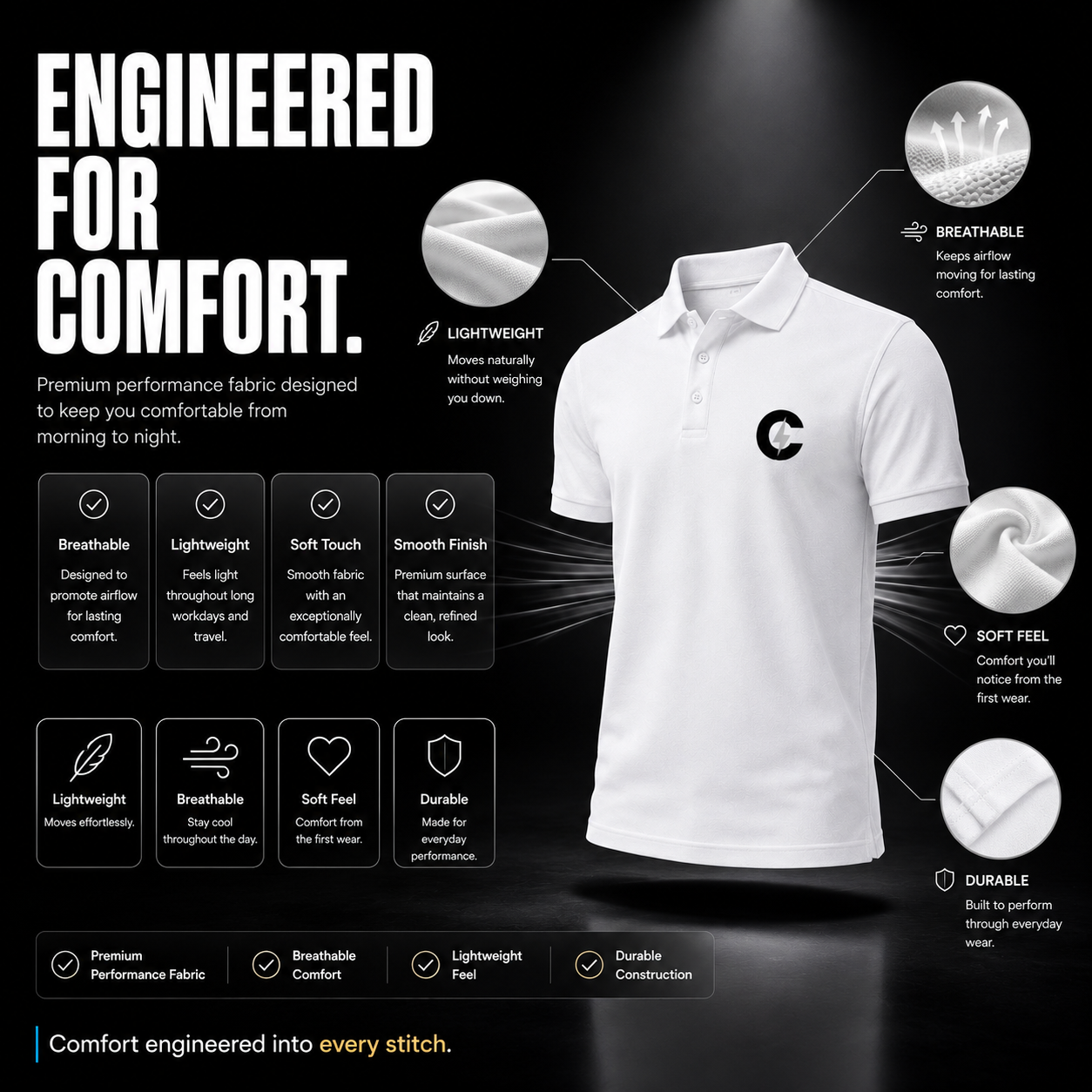 Chaze Fit Men's Airtex Polo T-Shirt - 220 GSM Cotton Structured Collar CHAZE FIT