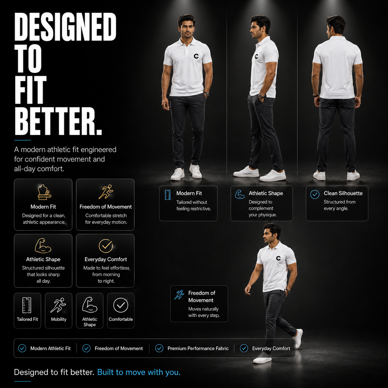 Chaze Fit Men's Airtex Polo T-Shirt - 220 GSM Cotton Structured Collar CHAZE FIT