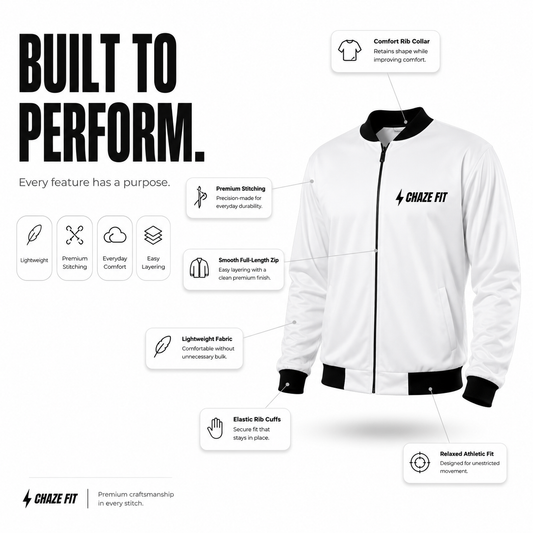 Chaze Fit AOP Bomber Jacket - 240 GSM Brushed Fleece Unisex CHAZE FIT
