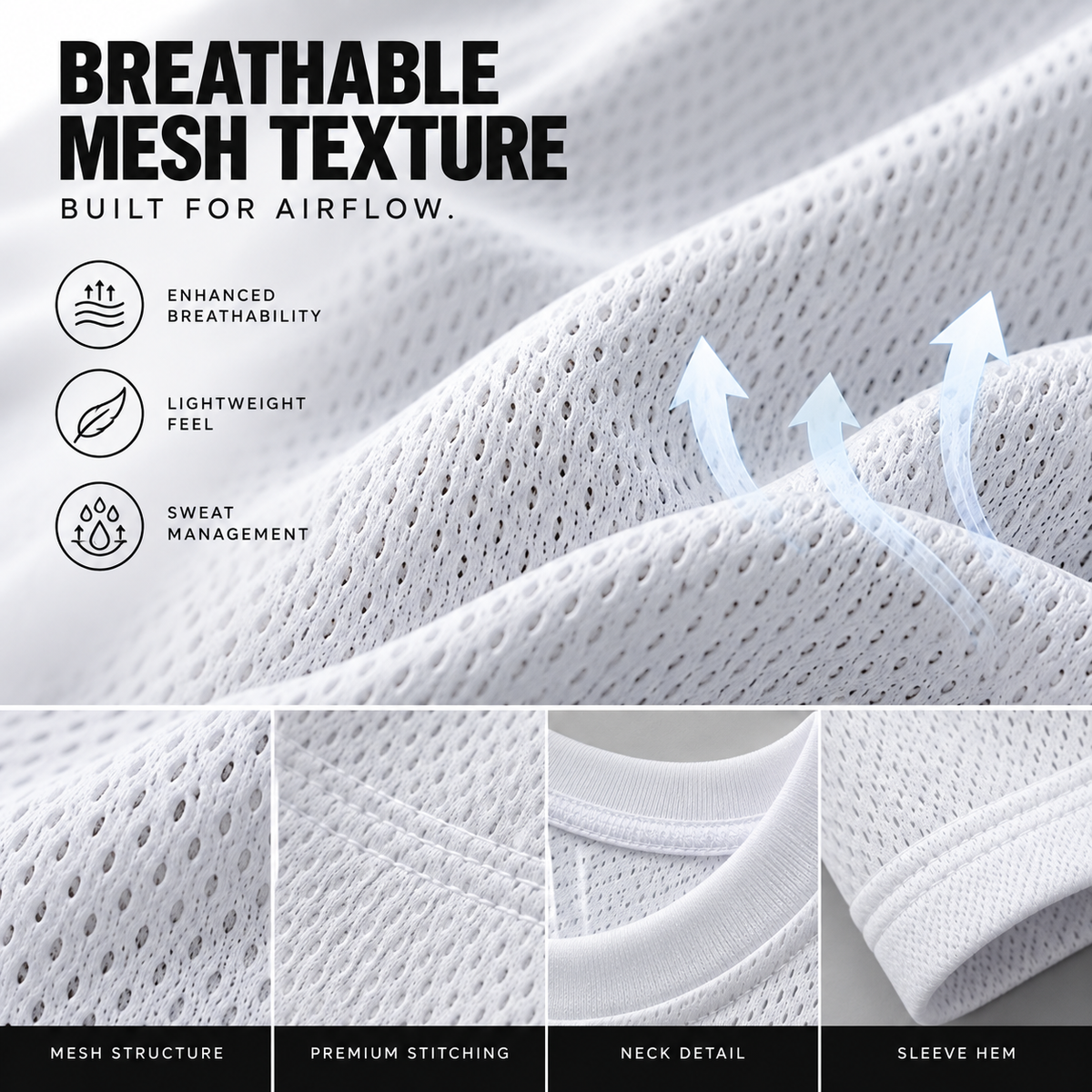 Chaze Fit Dri-Fit gym T-shirt breathable 170 GSM poly mesh construction