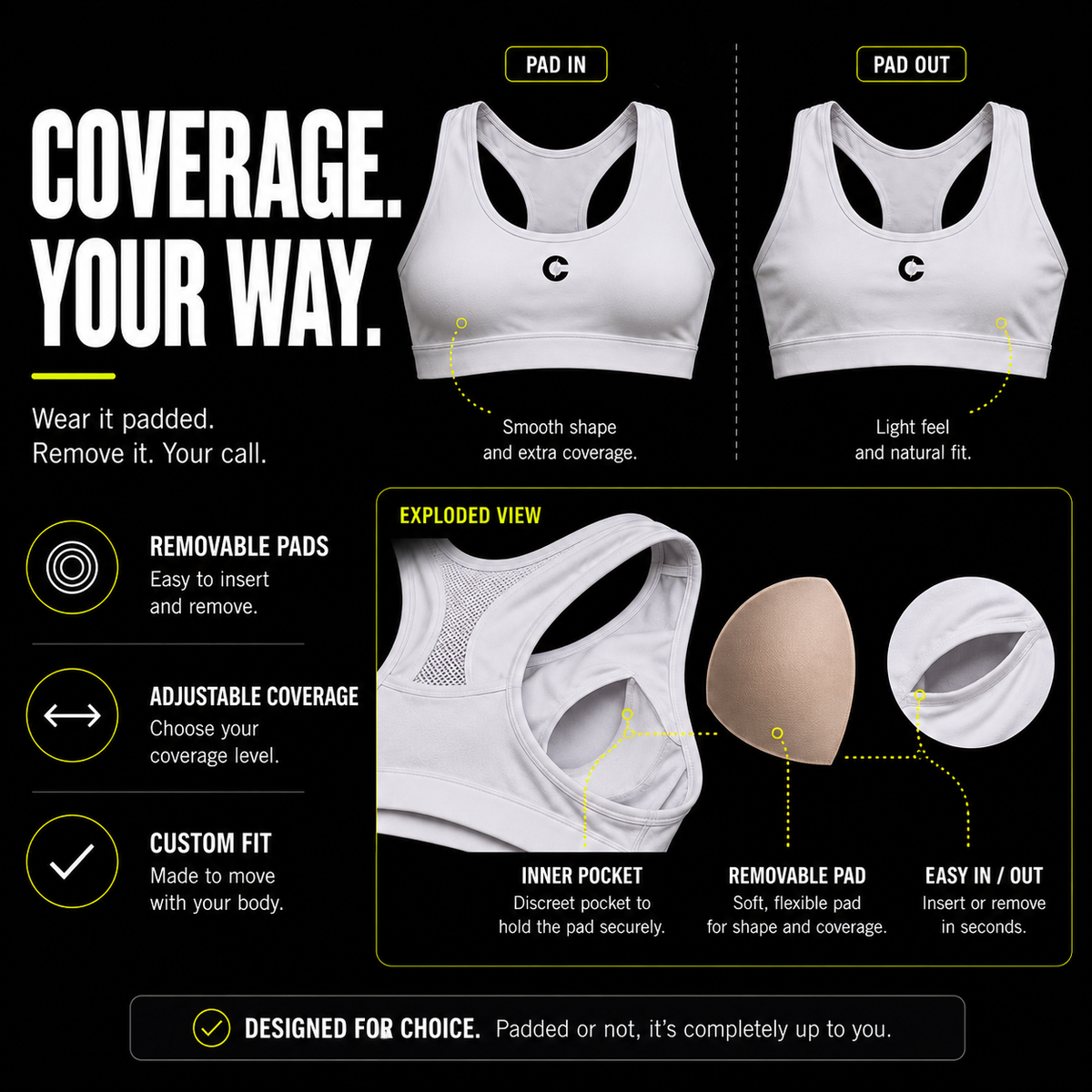 Chaze Fit racerback sports bra worn for weight training and walking
