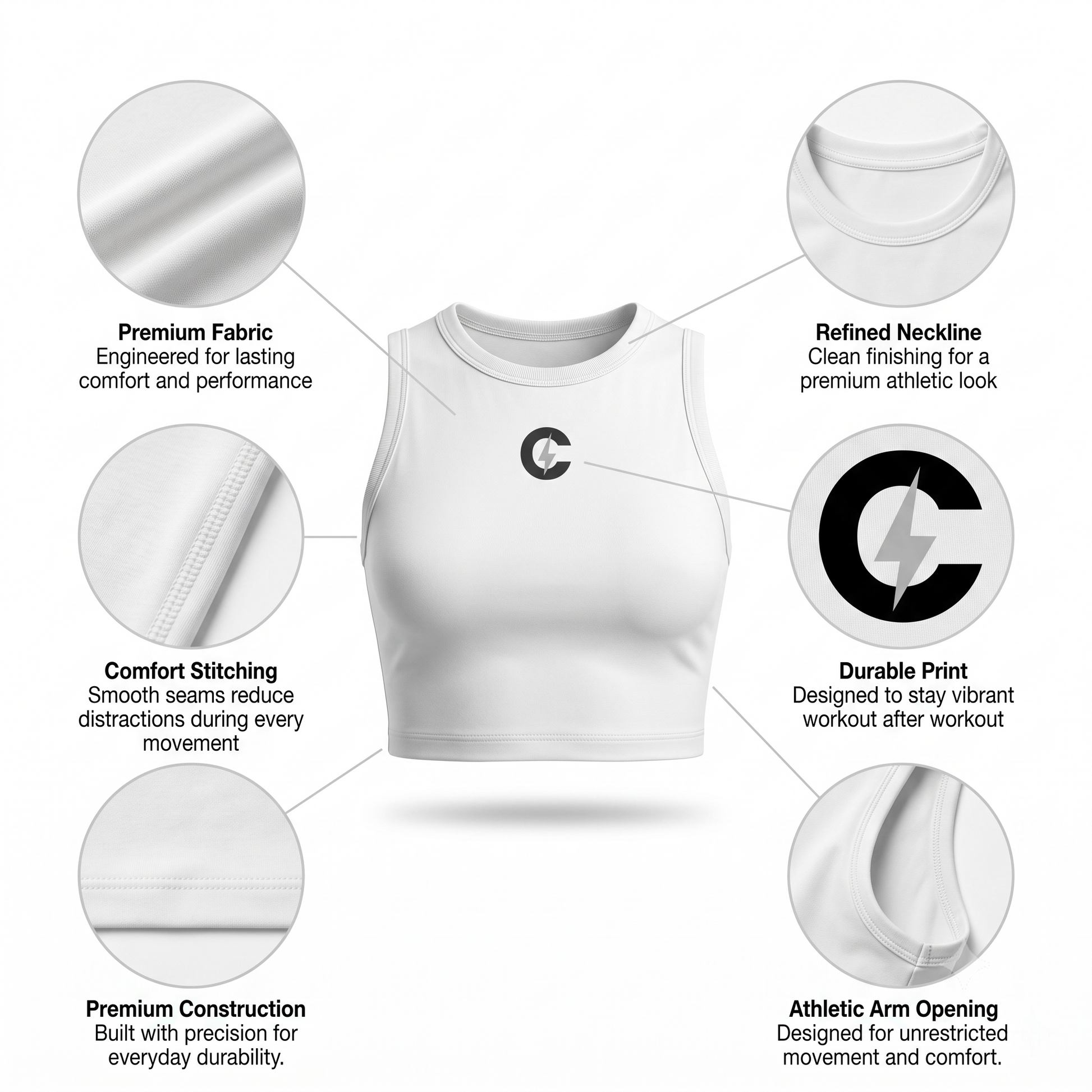 Performance Sports Crop Top for Gym, Yoga & Everyday Comfort CHAZE FIT