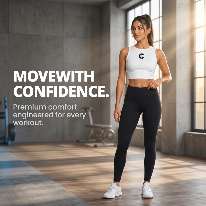 Chaze Fit performance sports crop top front view for gym and yoga