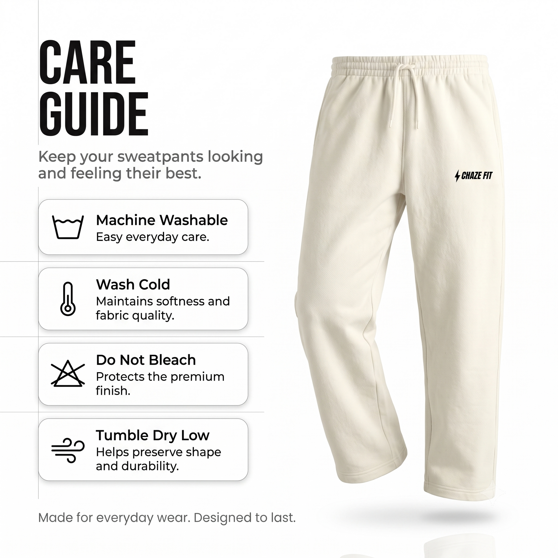 Chaze Fit Oversized Terry Sweatpants - 260 GSM French Terry Cotton Unisex CHAZE FIT
