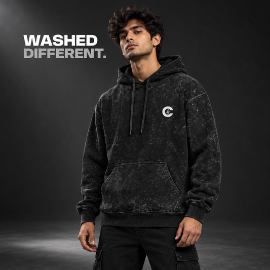 Acid Washed Hoodie for Streetwear - 300 GSM Cotton Comfort | Chaze Fit
